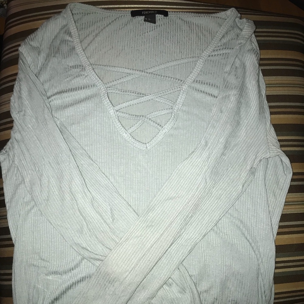 long sleeve blue tee